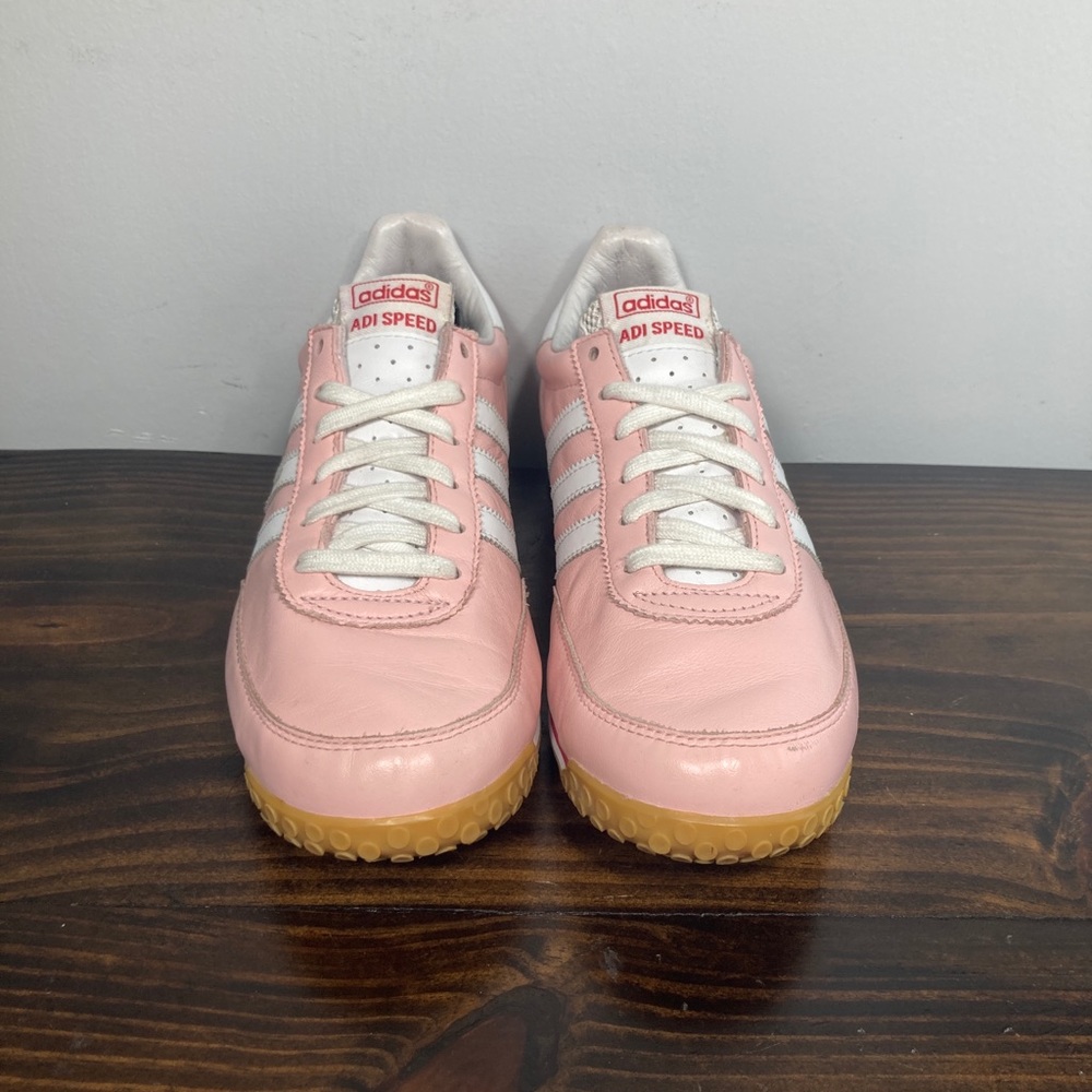 Adidas ADI Speed Pink White Leather Athletic Sneakers Womens Size 7 - Picture 2 of 8